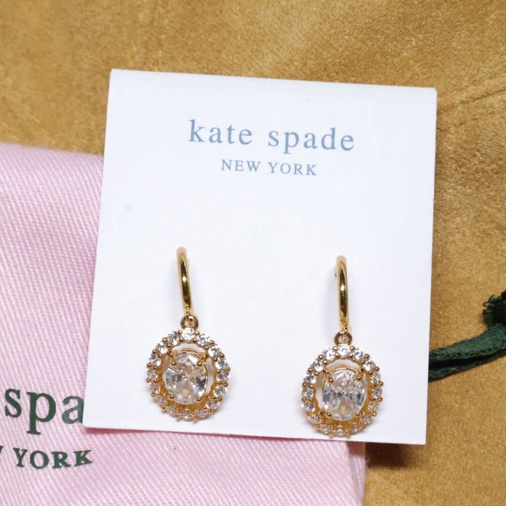 Kate Spade - Victoria Clear Gold Huggie Earrings
